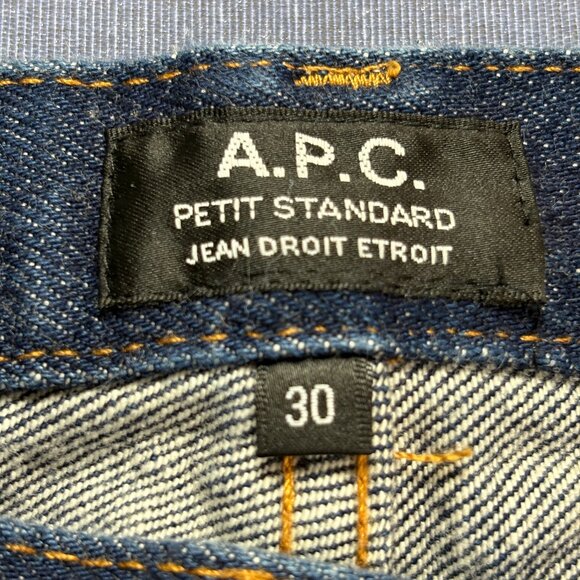A.P.C. Petit Standard Size 30x33 Fitted Unisex Jeans in Indigo Selvedge Denim - Picture 14 of 14